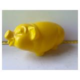 Vintage plastic yellow piggy bank