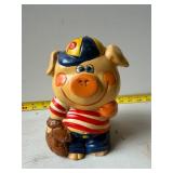 vintage ceramic piggy bank Baseball