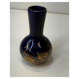 Japanese blue glazed mini vase