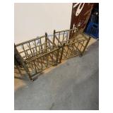 Pair of brass rolling magazine carts
