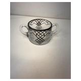 Heisey glass sugar bowl w geometric Art Nouveau