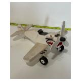 wooden toy airplane modeled after a P-40 Warhawk