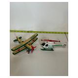 Hess gasoline toy airplane and helicopter