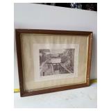 vintage print of 'Old Lock on Ohio-Erie Canal'