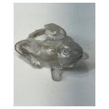 glass frog  vintage salt cellar