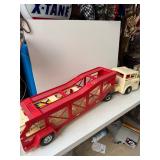 Large Marx big boss semi car hauler toy