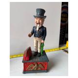 Uncle Sam mechanical coin bank