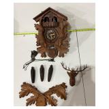 Vintage Cuckoo Clock Carved 8 Day Movement Hekas