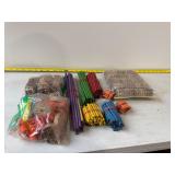 vintage Tinkertoy wooden construction pieces