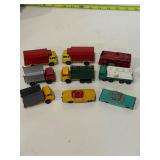 Matchbox Lesney Tipper, refrigerator, stake trucks
