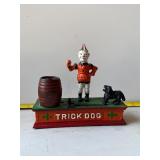 cast iron 'Trick Dog' mechanical coin bank