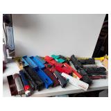 Large lot of plastic and metal train models
