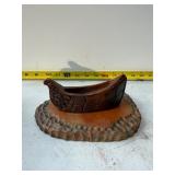 Thomas B Maracle flat and canoe sculpture