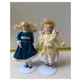 vintage porcelain dolls White stand