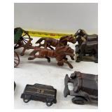 Group of cast iron and misc toy parts
