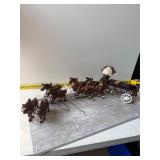 cast iron toy set horse-drawn vegetable wagon