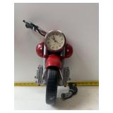 vintage-style red motorcycle Clock