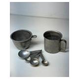vintage aluminum measuring set