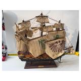 vintage wooden model ship