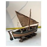 vintage wooden model ship