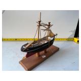vintage wooden model ship