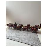 cast iron Clydesdale beer wagon toy set