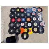 Vintage 7 inch records And case