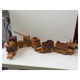 wooden toy train set