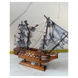 vintage wooden model ship