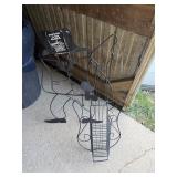 black metal CD storage rack