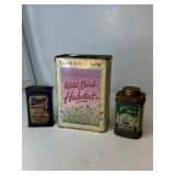 Spice tins and bird habitat tin