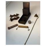 19th-century cigar cutter match holder & more