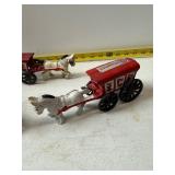 cast iron toys horse-drawn ice wagons.