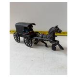 cast iron Amish family horse and buggy