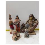 vintage Native American themed resin figurines
