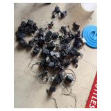 Large group of power adapters