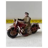 cast iron motorcycle toy police officer