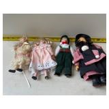 4 vintage porcelain dolls
