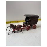 cast iron U.S. Mail horse drawn toy wagon