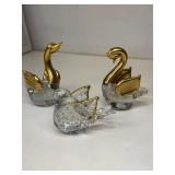 vintage Murano-style art glass swans