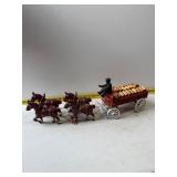 cast iron horse-drawn beer wagon
