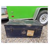 vintage military footlocker trunk