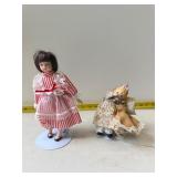 vintage porcelain dolls White stand