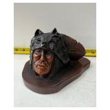 Thomas B. Maracle  Indian head feather sculpture