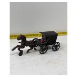 Cast iron Amish horse and buggy