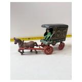 cast iron U.S. Mail horse drawn toy wagon