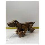 handmade wooden dachshund pull toy