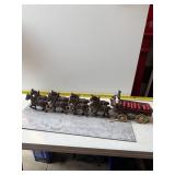 cast iron Clydesdale beer wagon toy set
