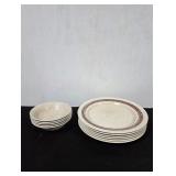 Stonecast Church Hill Plates & 5 Small Bowls