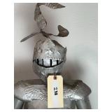 5' Vintage Tin Medieval Knight w Shield